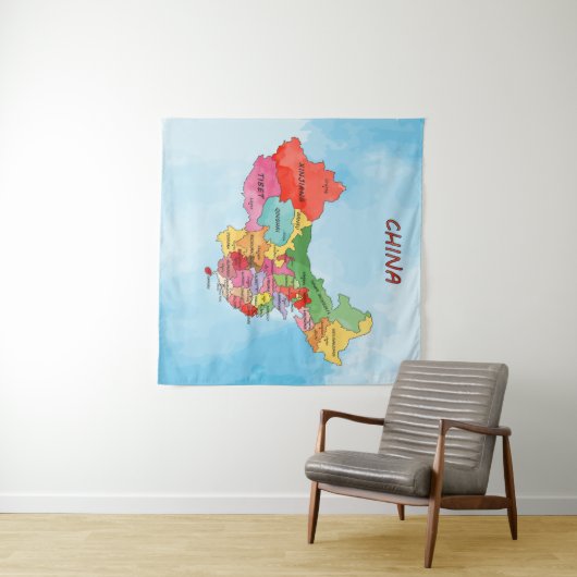 中国地図 タペストリー (インサイチュ(横))
