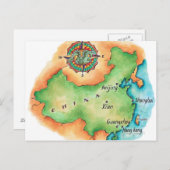 中国地図 ポストカード (正面/裏面)