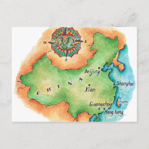 中国地図 ポストカード