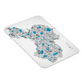 中国地図 | Crystal Diamondスタイルアートワーク マグネット (右側)