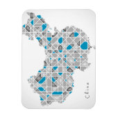 中国地図 | Crystal Diamondスタイルアートワーク マグネット (縦)