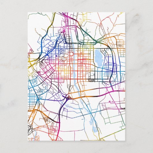 中国大同市地図 ポストカード (正面)