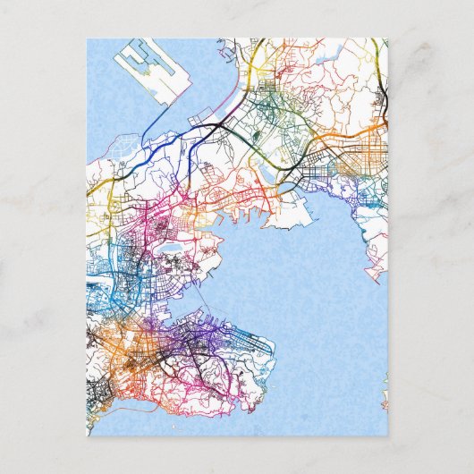 中国大連市地図 ポストカード (正面)