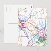 中国巴彦淖尔市地図 ポストカード (正面/裏面)