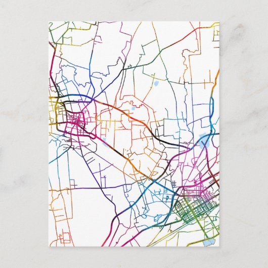 中国巴彦淖尔市地図 ポストカード (正面)