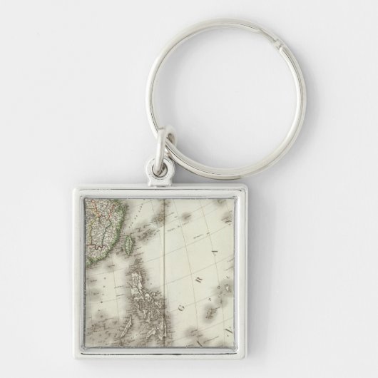 中国彫り地図 キーホルダー (正面)