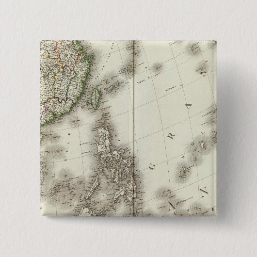 中国彫り地図 缶バッジ (正面)