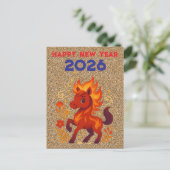 中国新年 2026 馬の年 シーズンポストカード (スタンド正面)