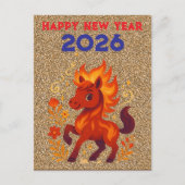 中国新年 2026 馬の年 シーズンポストカード (正面)