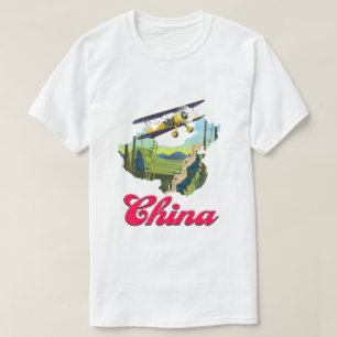 中国旅行地図ポスター Tシャツ
