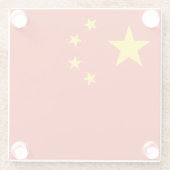 中国旗を持つガラスコースター ガラスコースター (裏面)