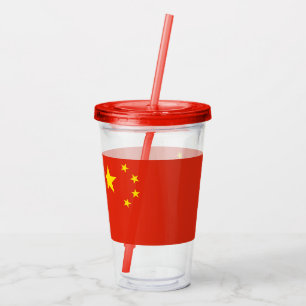 中国旗を持つ愛国的なアクリルタンブラー アクリルタンブラー