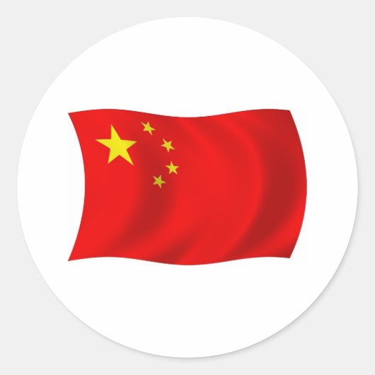 中国旗ステッカー ラウンドシール (正面)