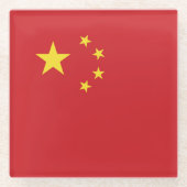 中国旗 ガラスコースター (正面)