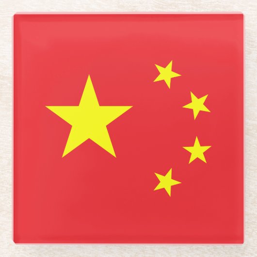中国旗 ガラスコースター (正面)