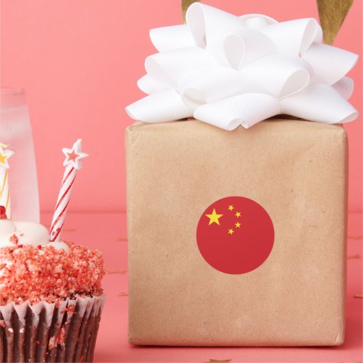 中国旗 ラウンドシール (パーティー)