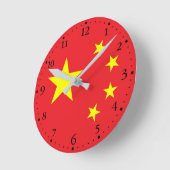 中国旗 ラウンド壁時計 (傾斜)