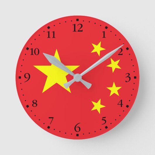 中国旗 ラウンド壁時計 (正面)