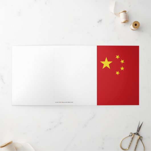 中国旗 三つ折りカード (外部)