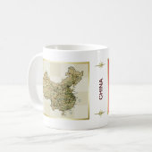 中国旗+地図マグ コーヒーマグカップ (正面左)