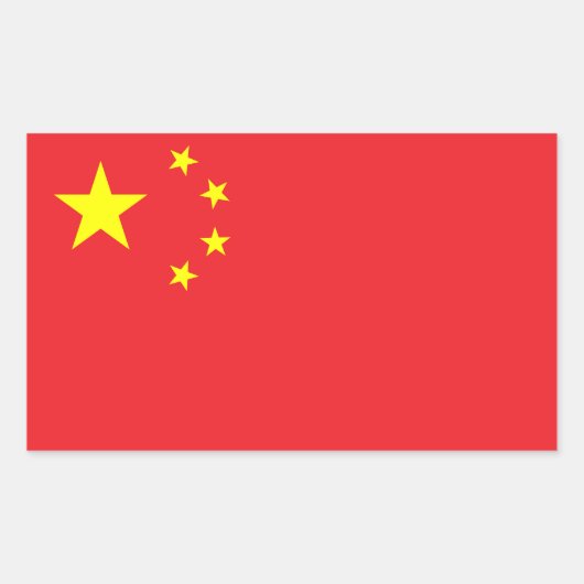 中国旗 長方形シール (正面)