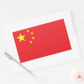 中国旗 長方形シール (封筒)
