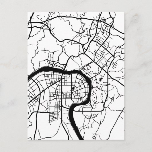 中国株洲市地図 ポストカード (正面)