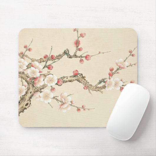 中国梅の花マウスパッド、伝統的な工筆画 マウスパッド (マウス)
