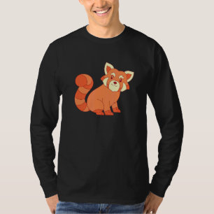 中国森林野生動物かわいい赤パンダ Tシャツ