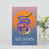 中国武漢ドラゴンの旅ポスター 便箋 (スタンド正面)