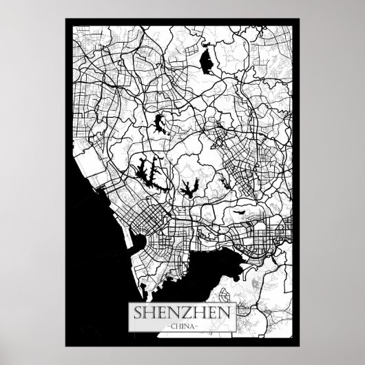 中国深圳地図 ポスター (正面)