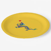 中国清国国旗中国の（龍） （アジア） ペーパープレート (アングル)