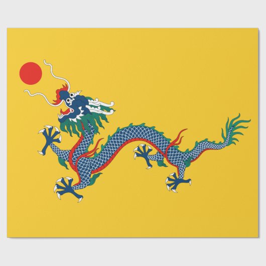 中国清国国旗中国の(龍) (アジア) ラッピングペーパー (フラット)
