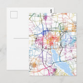 中国済寧市地図 ポストカード (正面/裏面)
