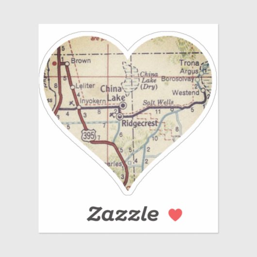 中国湖ヴィンテージマップ シール (シート)