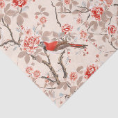 中国産アジアの赤い鳥ピンクの花の切り離し 薄葉紙 (詳細)