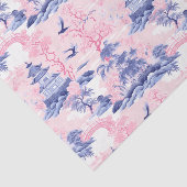 中国産アジアの風景ピンクブルーのデコページ 薄葉紙 (詳細)