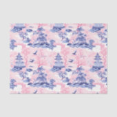 中国産アジアの風景ピンクブルーのデコページ 薄葉紙 (正面)