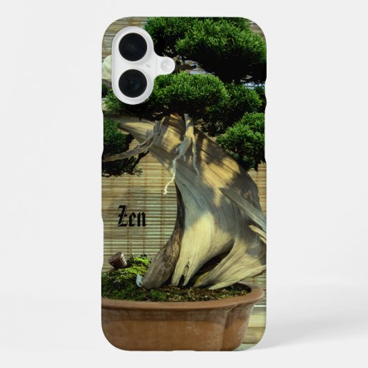 中国産トウジュニパー盆栽の写真 名前 iPhoneケース (裏面)