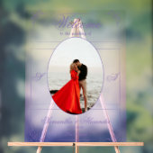 中国産パープルバラビクトリアンズ結婚の歓迎 アクリルサイン (ニュートラル)