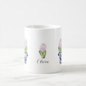 中国産プランターセラミックのピンクのヒアシンス コーヒーマグカップ (中央)