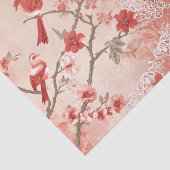 中国産レッドバードアジアのピンク色の花が切り離される 薄葉紙 (詳細)