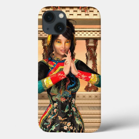 中国皇后ファンタジー肖像画アート Case-Mate iPhoneケース (裏面)