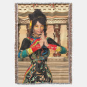 中国皇后ファンタジー肖像画 スローブランケット (正面縦)