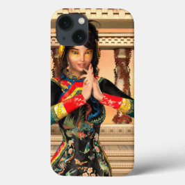 中国皇帝の幻想的な肖像画アート iPhone 13ケース