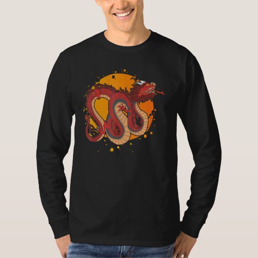 中国神話の生き物ファンタジー動物ドラ中国のム Tシャツ (正面)