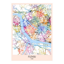 中国福州市地図