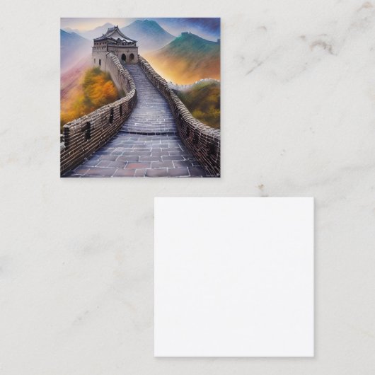 中国素晴らしの壁は最も象徴的な一つである スクエア名刺 (正面/裏面)