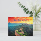 中国素晴らしサンセットスタイルの壁 ポストカード (スタンド正面)