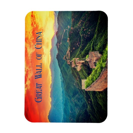 中国素晴らしサンセットスタイルの壁 マグネット (縦)